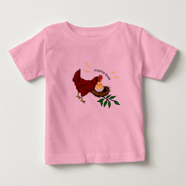 Camiseta rosa para menina bebê. (Frente)