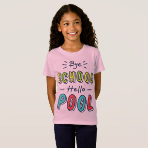 Camiseta Rosa para Meninas Festa na Piscina - Dive