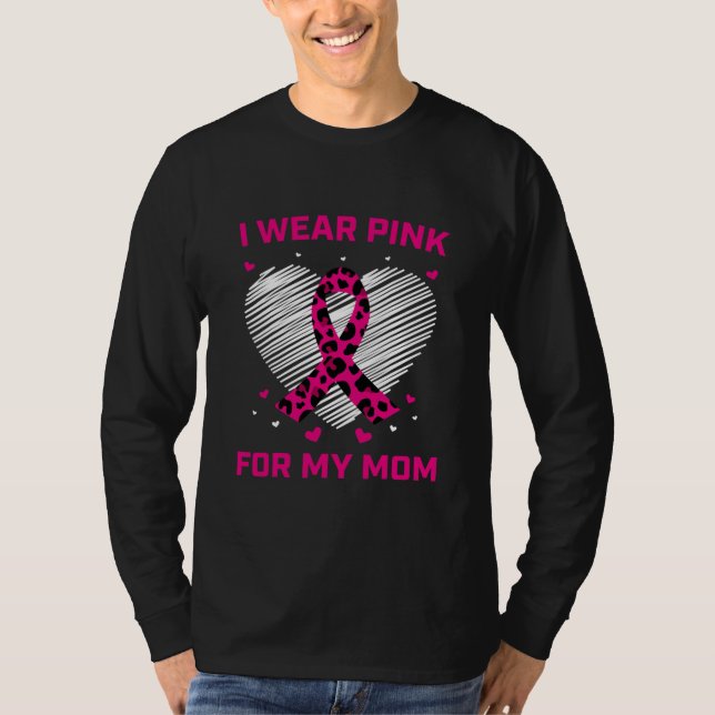 Camiseta Rosa Para Meu Coração De Consciência Do Cancer Da  (Frente)
