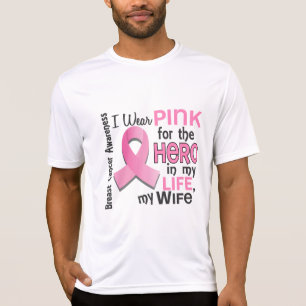 Camiseta Rosa para o herói em meu cancro da mama da esposa