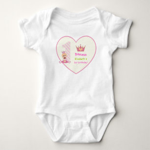 Camiseta Rosa pequeno do primeiro aniversario das meninas