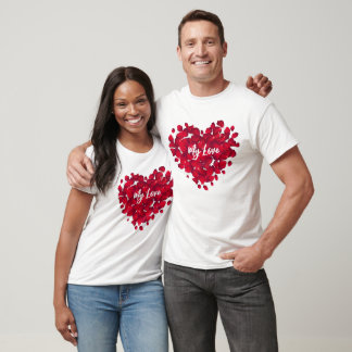 Camiseta Rosa Personalizado do Casal dia de os namorados Br