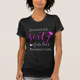 Camiseta Rosa personalizado sessenta & 60th aniversário