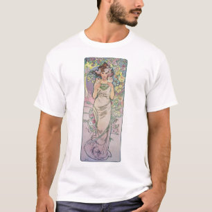 Camiseta Rosa (Quatro Flores), Alphonse Mucha