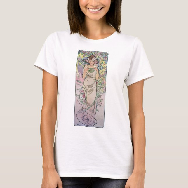 Camiseta Rosa (Quatro Flores), Alphonse Mucha (Frente)