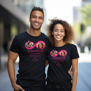 Camiseta Rosa-quente Juntos Para Foto Do Casal Infinity Inf