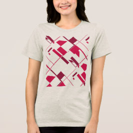 Camiseta Rosa Red Burgundy Crisscross-Abstrato Art Impressã