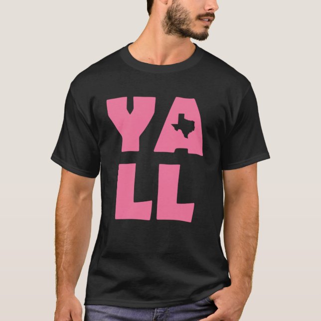 Camiseta Rosa Red Yall Texas Mantendo-o seguro (Frente)