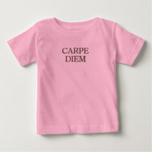 Camiseta rosa-rosa-bebê Carpe Diem
