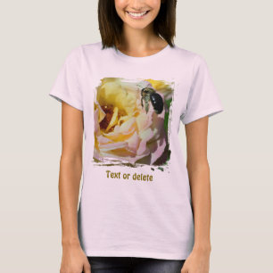 Camiseta Rosa Rosa Bumble Bee Nature Personalizada