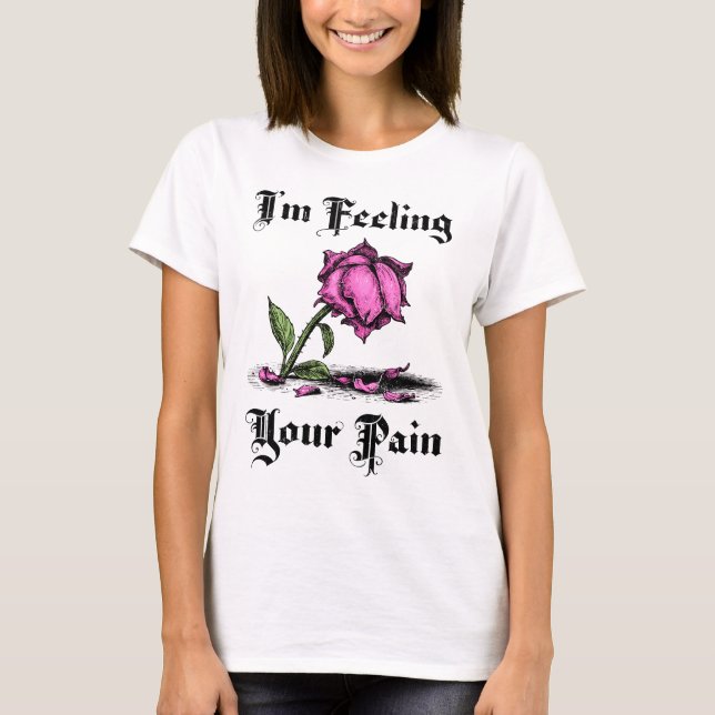 Camiseta Rosa Rosa em Desespero Feminino (Frente)