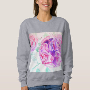 Camiseta Rosa Rosa Rosa Cor-de-rosa Flores de aquarela Rosa