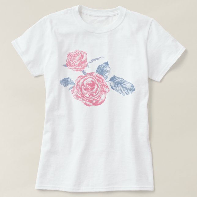 Camiseta rosa rosa rosa esboçada em tinta (Frente do Design)