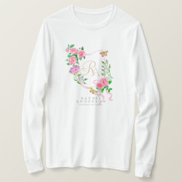 Camiseta Rosa Rosa Rosa Rosa, Banda Chic Monograma Branco