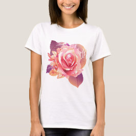 Camiseta Rosa Rosa Rosa Rosa Bela Solteiro