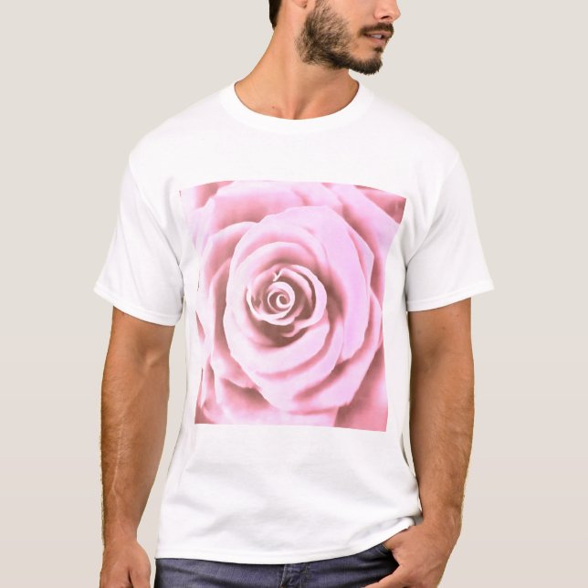 Camiseta Rosa Rosa Rosa Rosa Pálida Grande Arte (Frente)