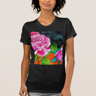 Camiseta Rosa Rosa Rosa Rosa Rosa Rosa com Cor Laranja