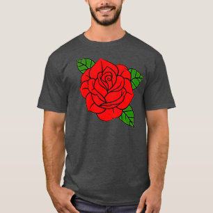 Camiseta Rosa rosa Rosa vermelha Flor  Flor Vermelho Floral