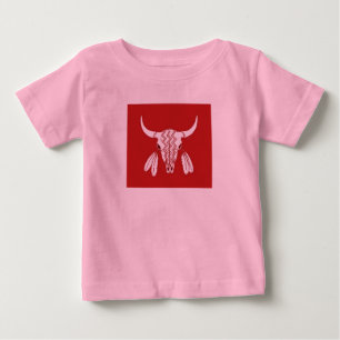 Camiseta rosa-rosa vermelha-fantasma Dança Buffalo