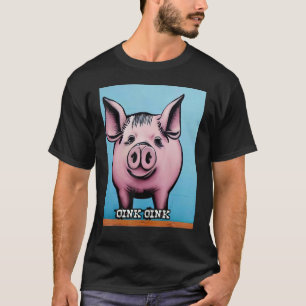 Camiseta Rosa Suíno-Suíno-Cinzento Oink 41