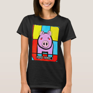 Camiseta Rosa Suíno-Suíno-Cinzento Oink 43