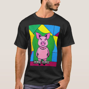 Camiseta Rosa Suíno-Suíno-Cinzento Oink 46