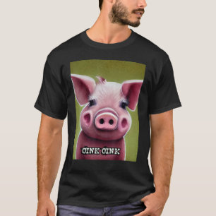Camiseta Rosa Suíno-Suíno-Grito Oink 17