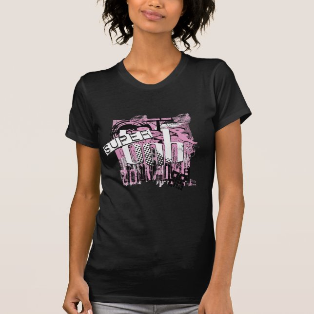 Camiseta Rosa super do Bob das mulheres (Frente)