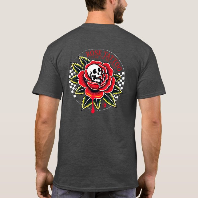 Camiseta Rosa Tattoo Vintage logo frente (Verso)