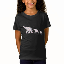 Camiseta Rosa Única Feliz da Família Elefante