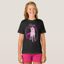 Camiseta Rosa Unicórnio - Presente de Aniversário