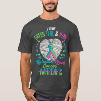 Camiseta Rosa Verde vista Para A Mama Metastática