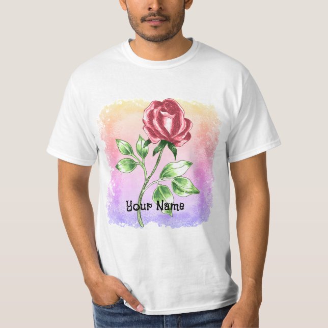 Camiseta Rosa Vermelha  (Frente)