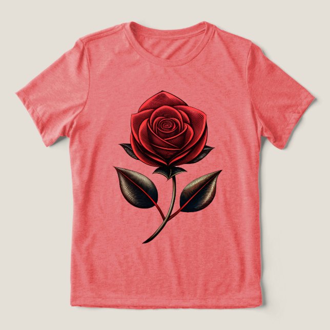 Camiseta rosa vermelha (Design frontal)