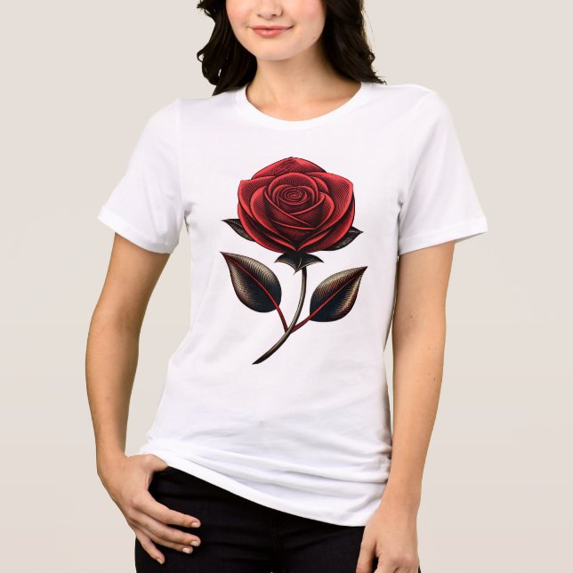 Camiseta rosa vermelha (Frente)