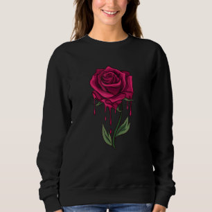 Camiseta Rosa vermelha Aestésica Molho Suave Roupas Gótico 