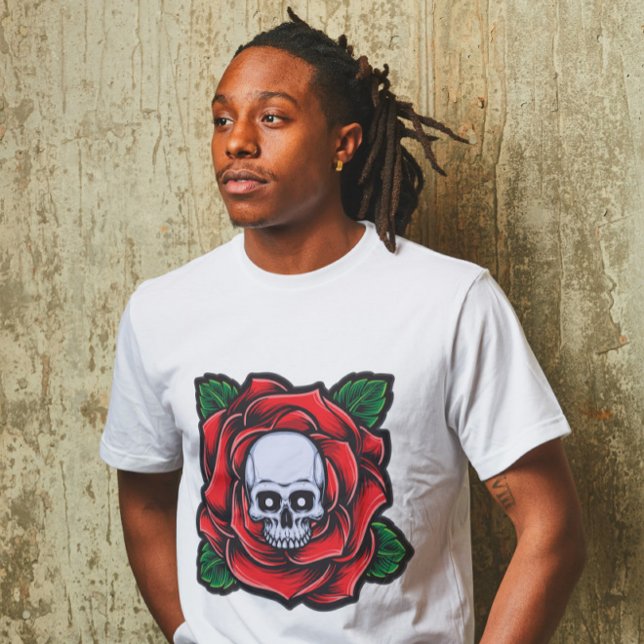 Camiseta Rosa vermelha Crônica e Vibrante (Criador carregado)
