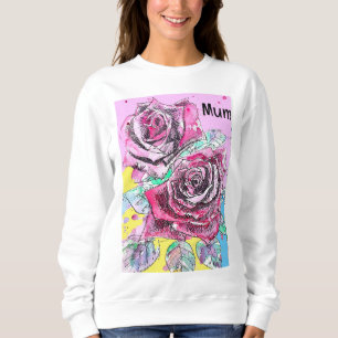 Camiseta Rosa vermelha Flor Aquarela Cor-de-Água Colorida R