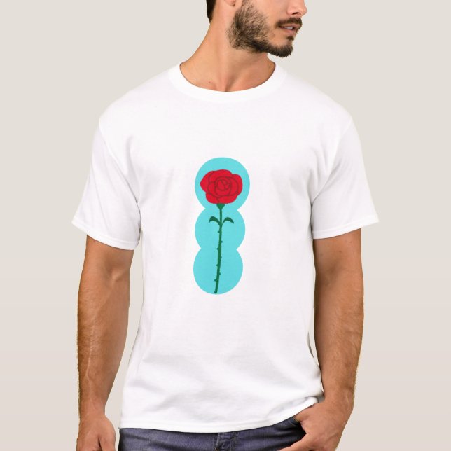 Camiseta Rosa vermelha Minimalista - Design Romântica Flora (Frente)