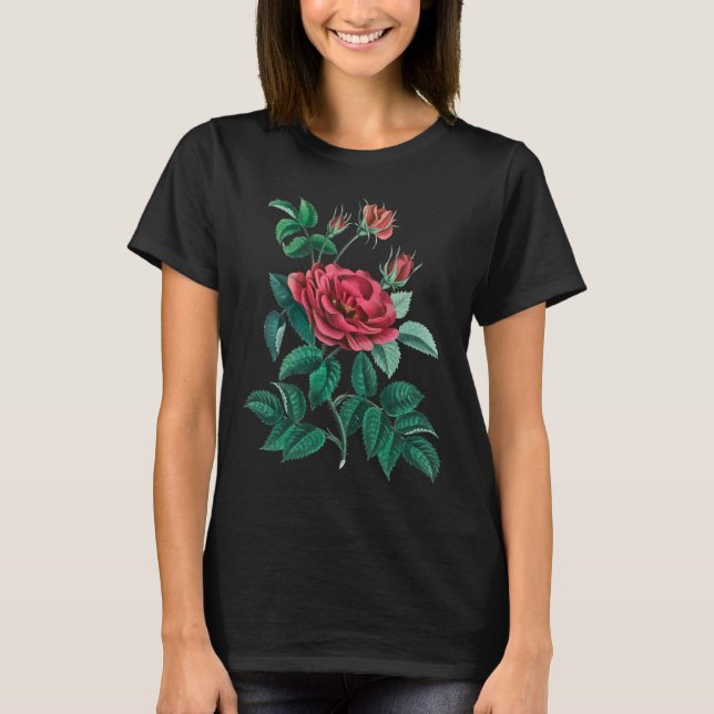 Camiseta Rosa vermelha Vintage (Frente)