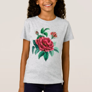 Camiseta Rosa vermelha Vintage