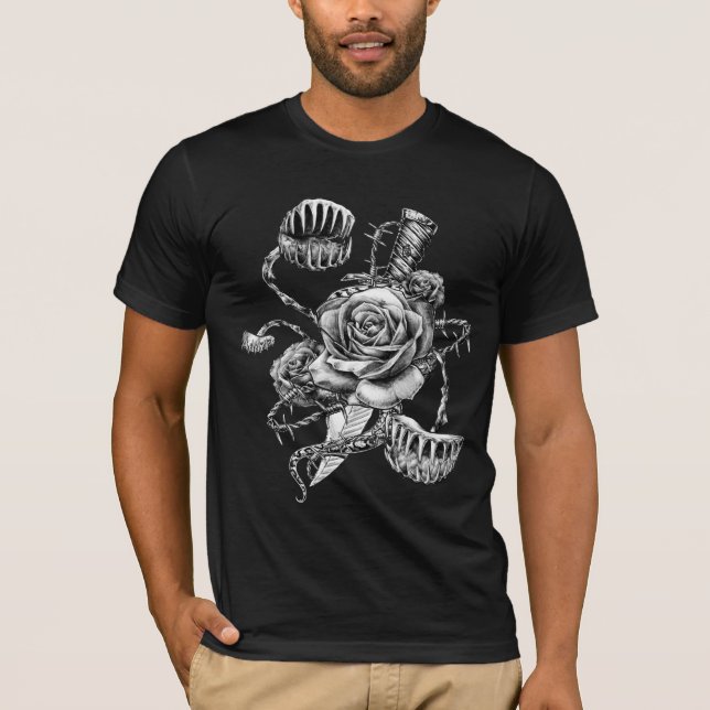 Camiseta Rosa Viciosa, Armadilha de Mosca, Adaga (Frente)
