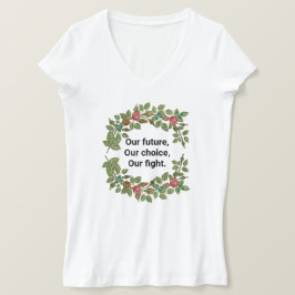 Camiseta Rosa Wreath Nosso Futuro Nossa Luta