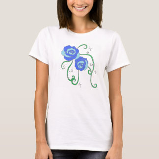 Camiseta Rosas azuis