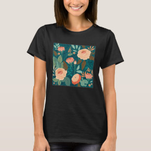 Camiseta Rosas Botânicos Bonitos Ilustração Gorda Flor