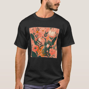 Camiseta Rosas Botânicos Bonitos Ilustração Gorda Flor