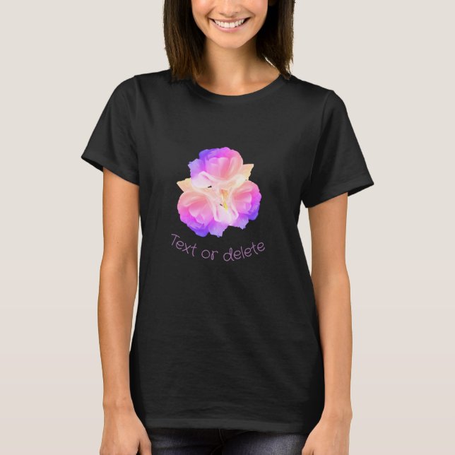 Camiseta Rosas brancas com Buquê de gotas de chuva personal (Frente)