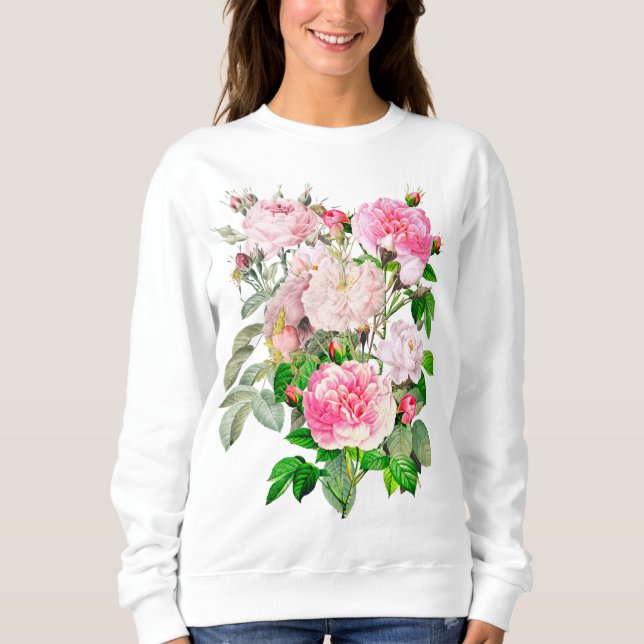 Camiseta Rosas brancas e cor-de-rosa (Frente)
