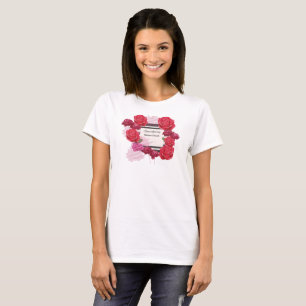 Camiseta Rosas De Aniversário De Casamento, Stripes, Nomes