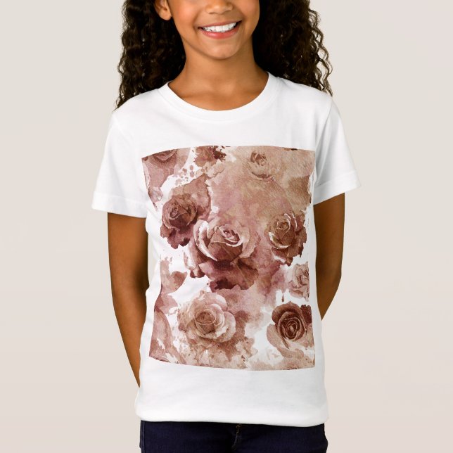 Camiseta Rosas de Aquarela 3 (Frente)